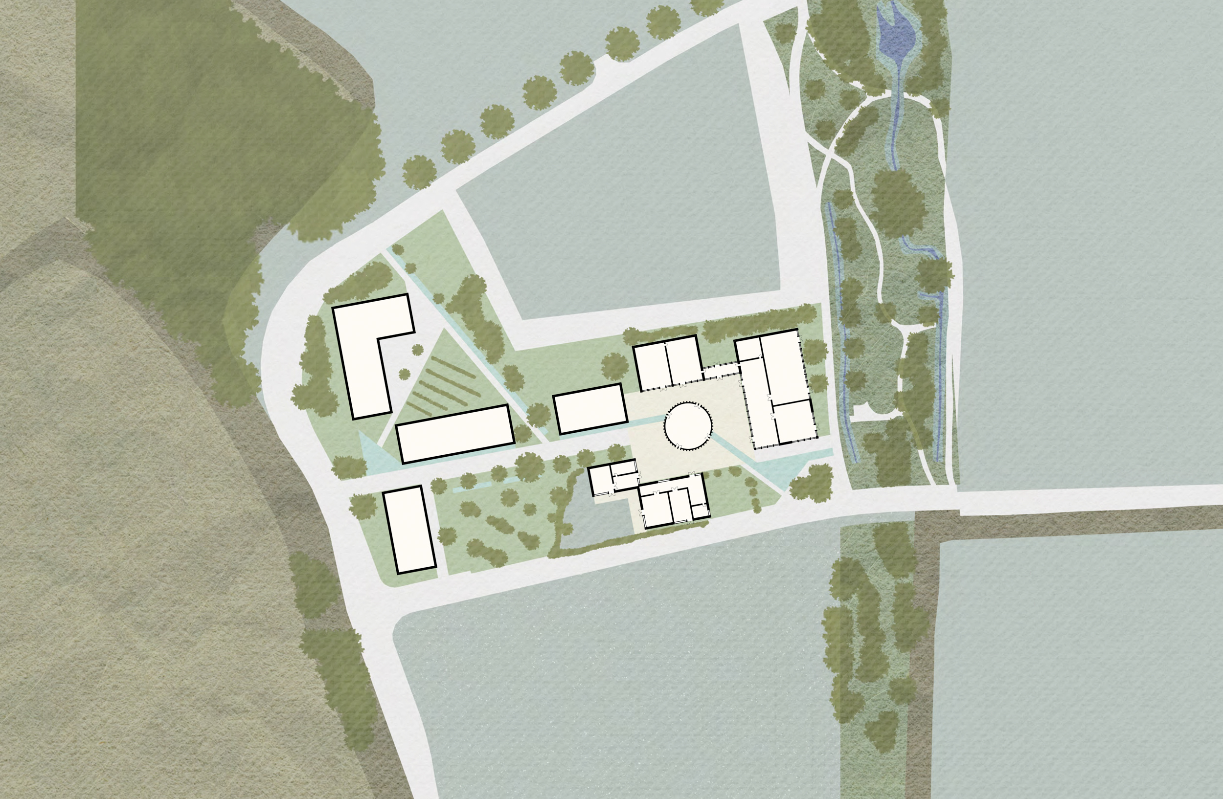 A beacon in courtyards site plan | Cambridge architects CDC Studio