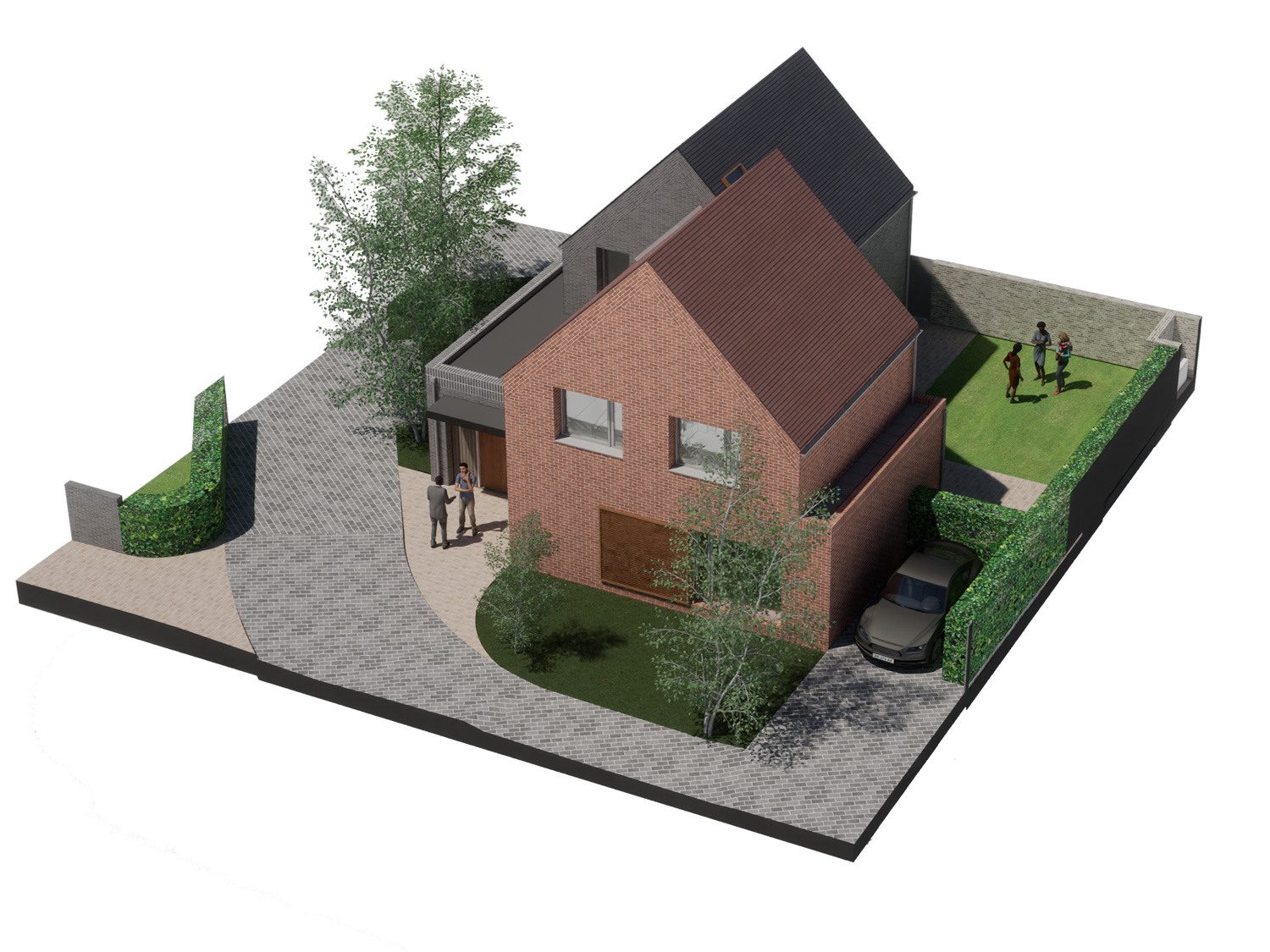 3d rendering of a typical 4 bed house as designed for the Woodland Villas site, by CDC studios