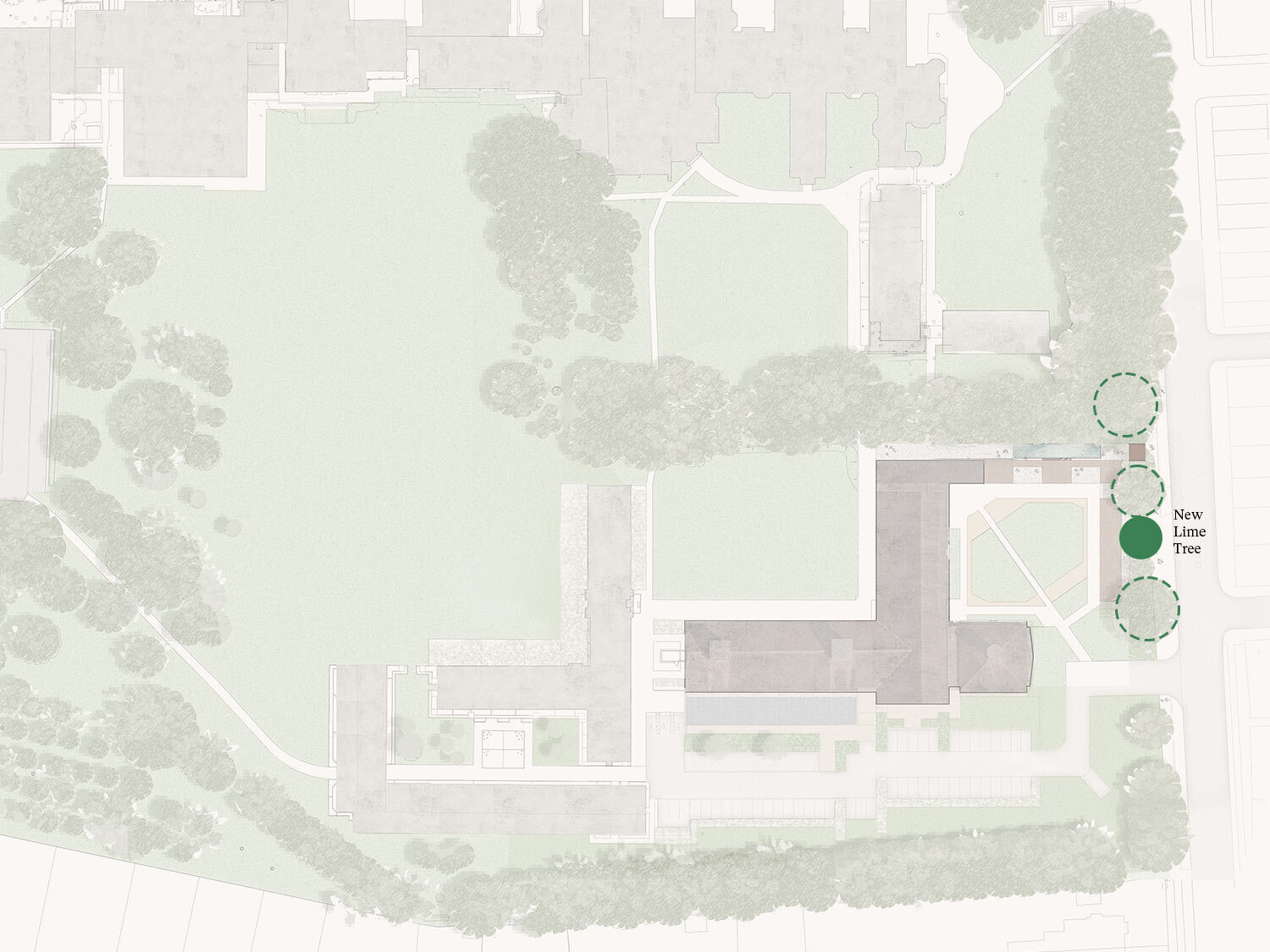 Site plan by CDC Studio for Homerton College Porters Lodge Competition  | cdc studio cambridge architects