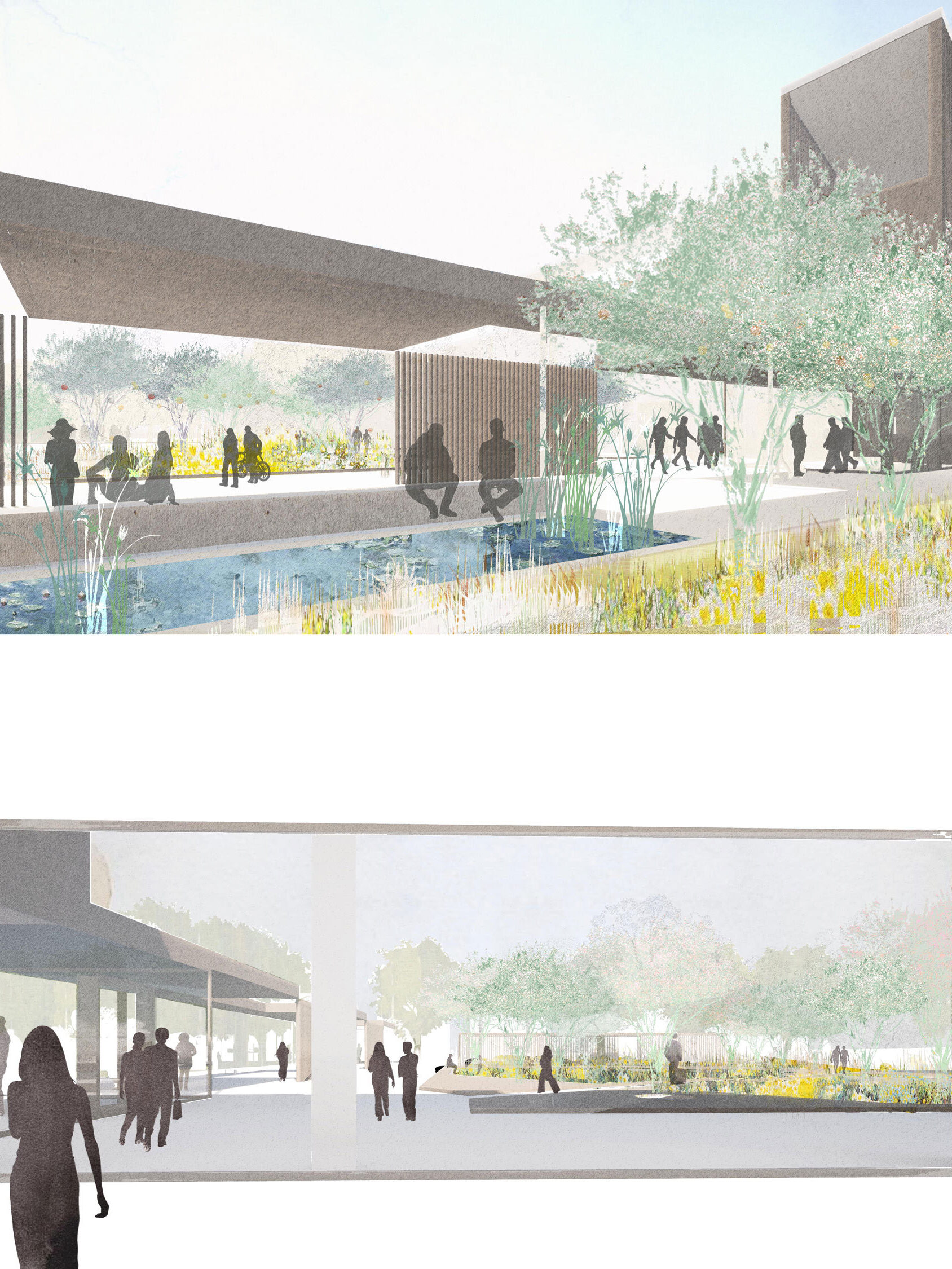 landscape approach to Homerton porters lodge competition  | cdc studio cambridge architects