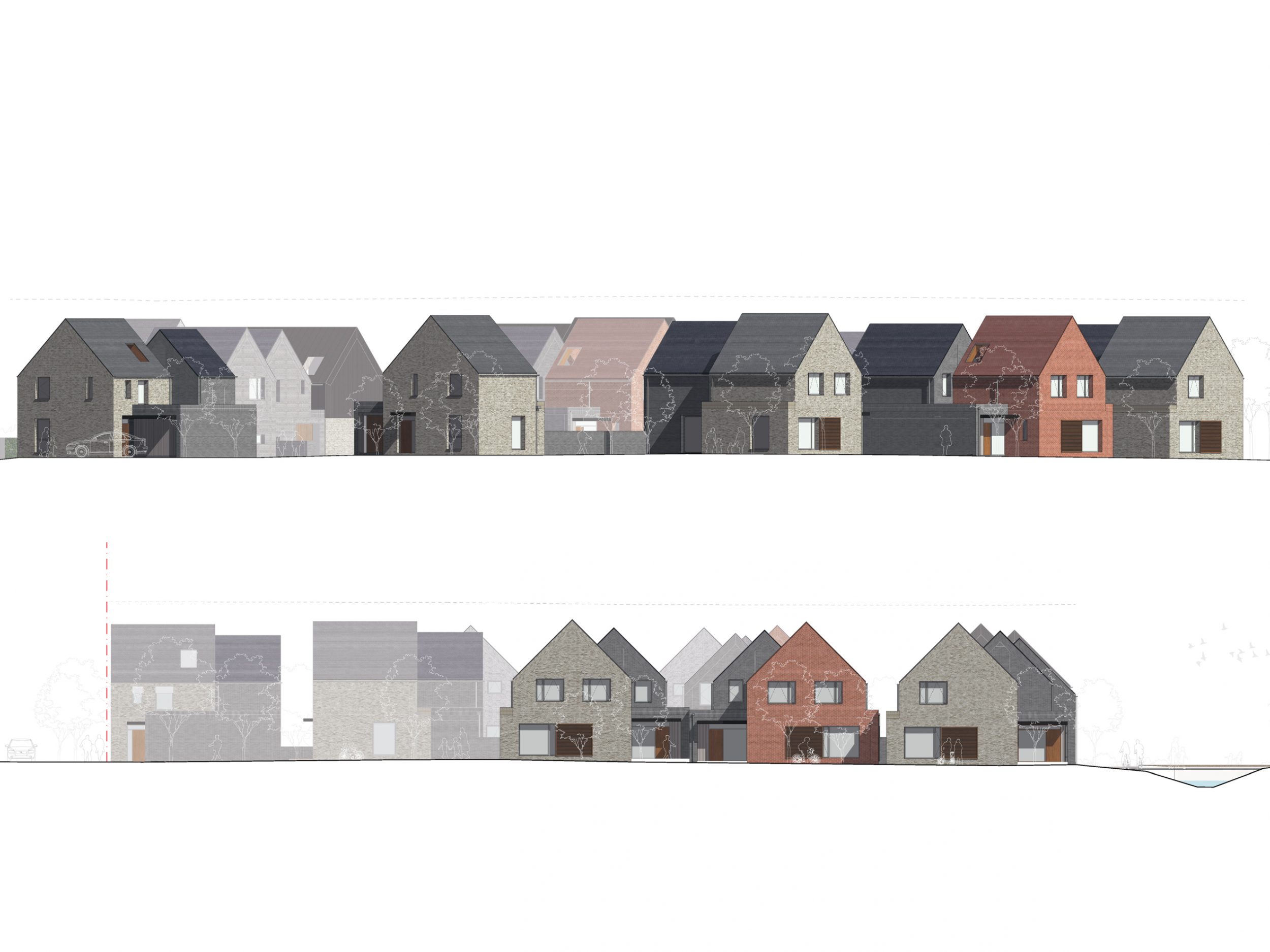 Elevation of all Woodland Villas housing projects, by CDC studios