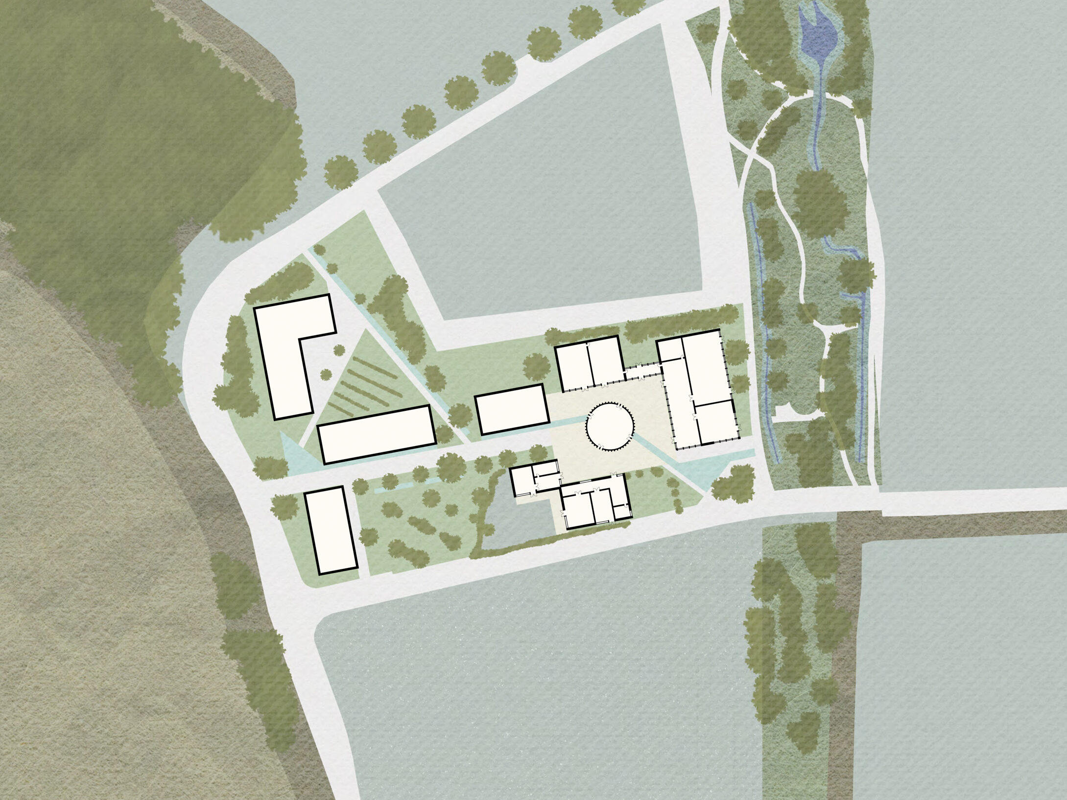 A beacon in courtyards site plan | Cambridge architects CDC Studio