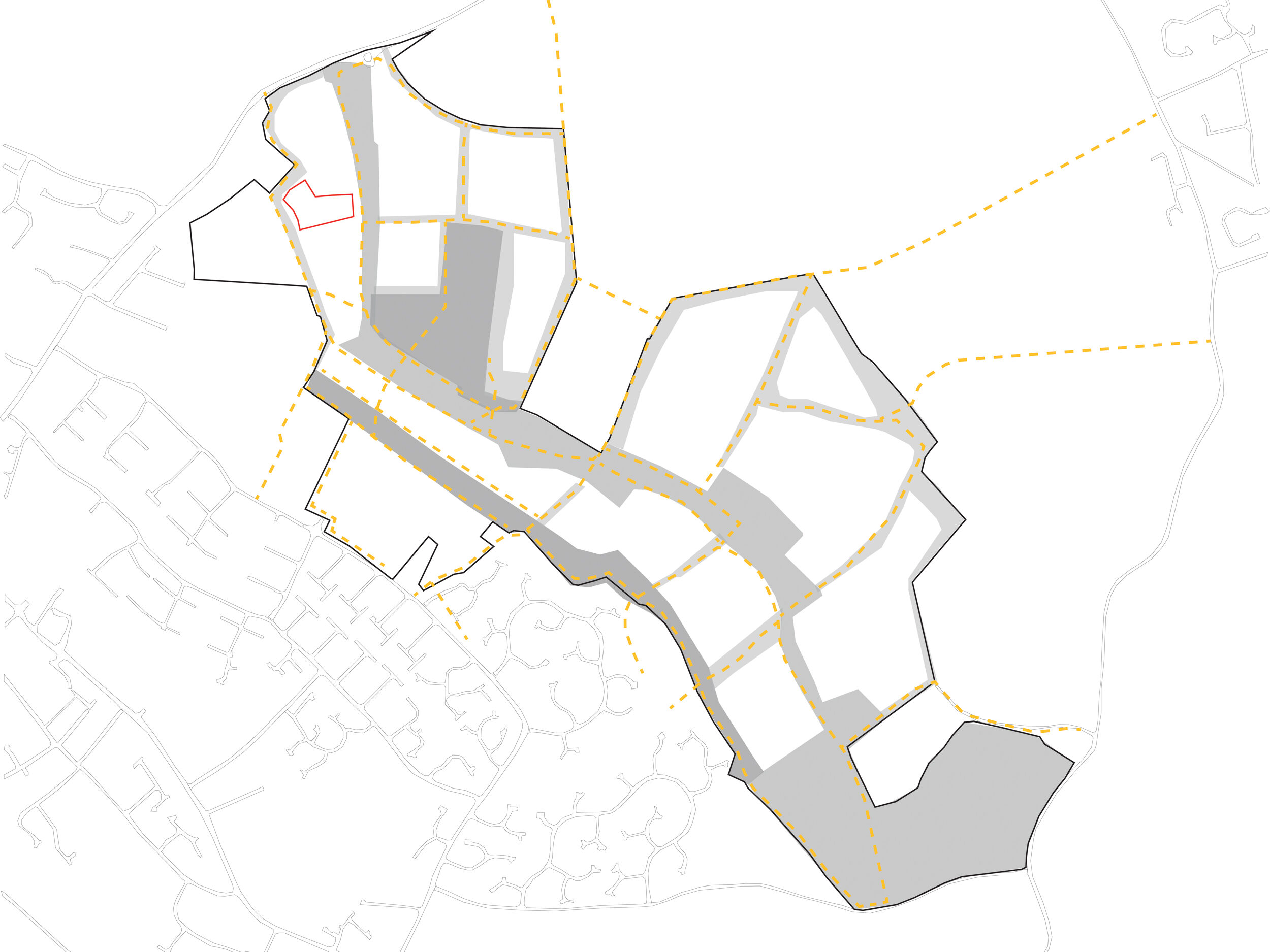 Site analysis diagram showing local footpath routes | Cambridge architects CDC Studio