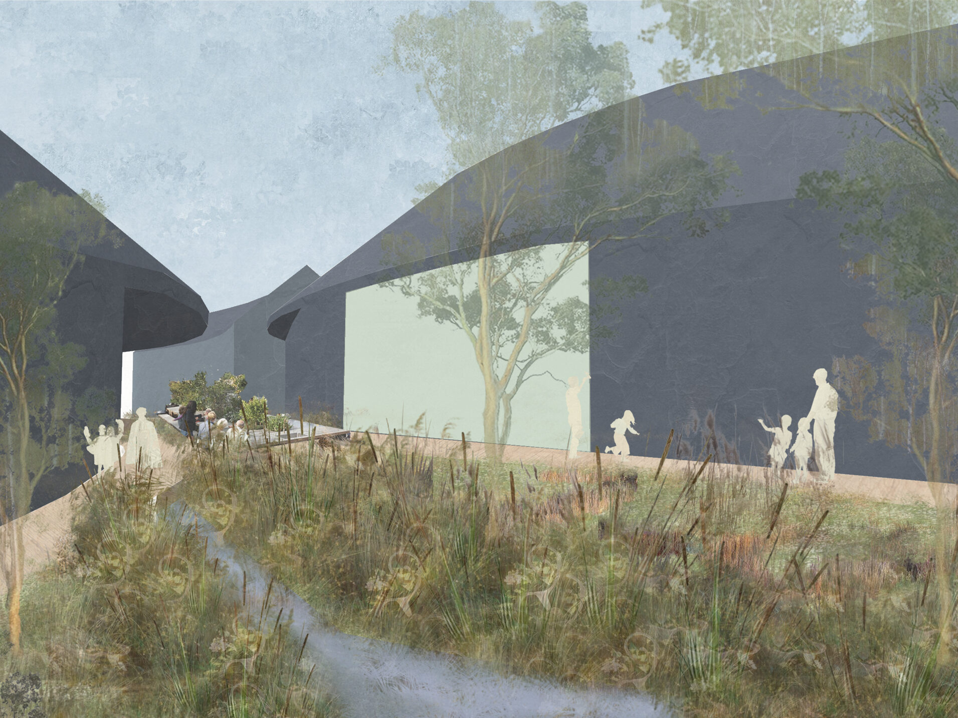 Collage render of design option concept | Cambridge architects CDC Studio
