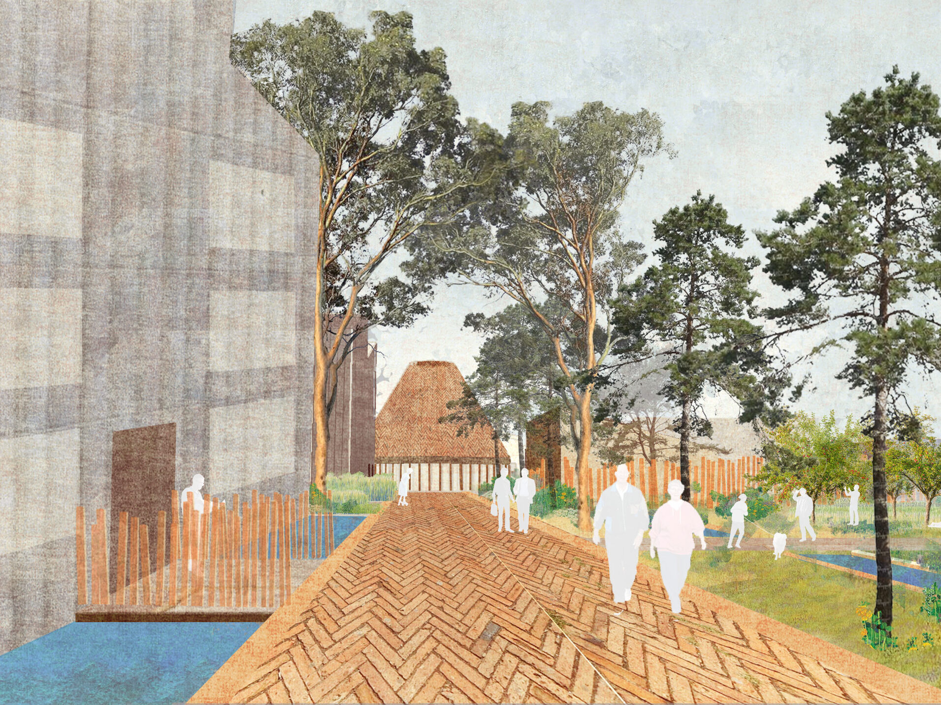 Collage render of design option concept | Cambridge architects CDC Studio