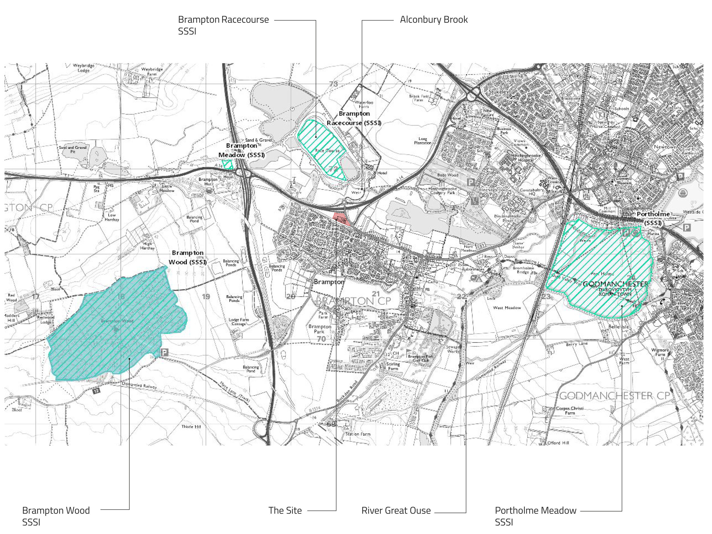 map showing surrounding area and new site