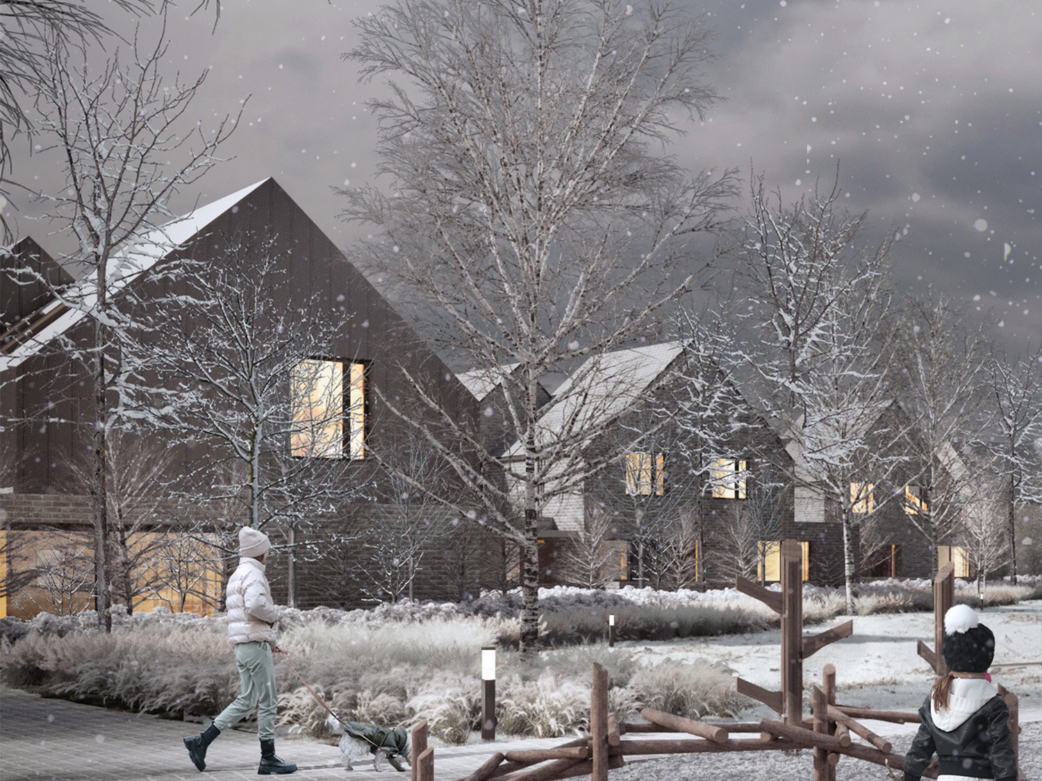 What the new Woodland Villas by CDC studio would look like in the winter