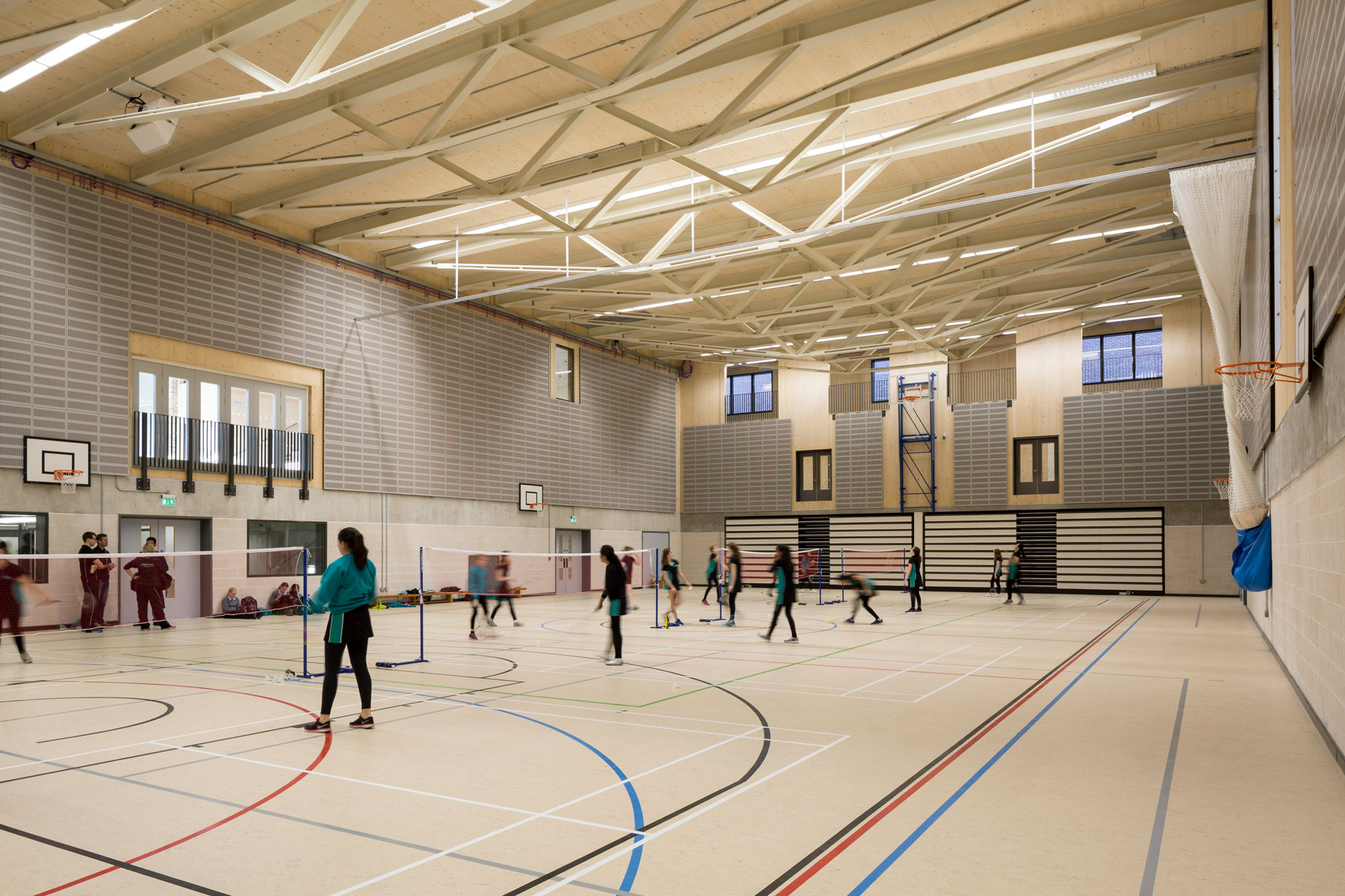 Interior of sports learning school gymnasium | CDC studio cambridge architects
